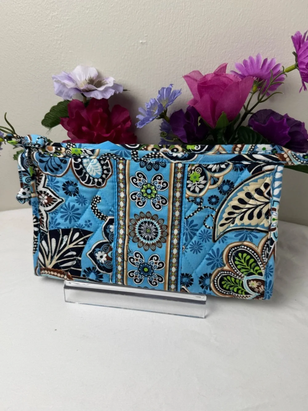 NWOT Vera Bradley Bali Blue Accessory Case Retired Pattern Makeup Cosmetic Case